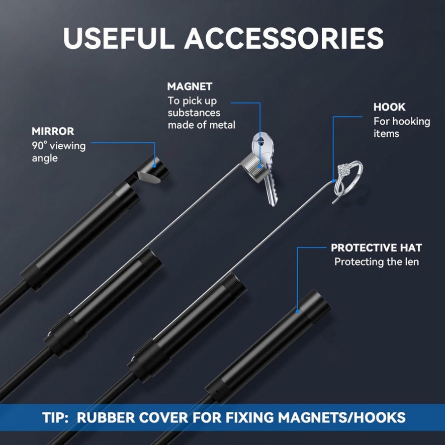 Endoscpio multiconector HD para iPhone, iPad, Android e PC